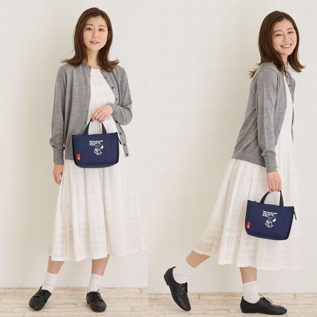 8605 SNOOPY Snoopy Simple Insulated Lunch Tote Bag IP Thermo K Deli [Rootote] Peanuts-9B (03 H-CAMPER Pink)