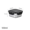 Stainless Steel Sealed Lunch Box Square Food Box Frozen Box Fresh-keeping Box  Microwave