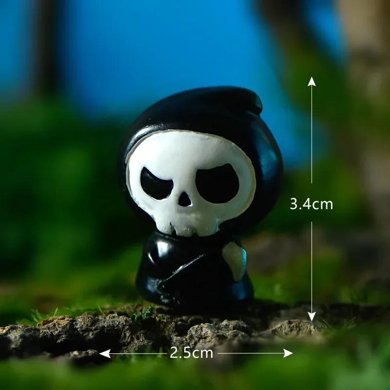 Mini Halloween Figurines Miniature Cute Halloween Ghost Pumpkin Fairy Miniatures Figurines Home Decoration DIY Resin Craft