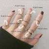 Fashion 7Pcs Punk Simple Rings Set for Women Silver Geometric Vintage Hiphop Finger Ring Jewelry Niche Design