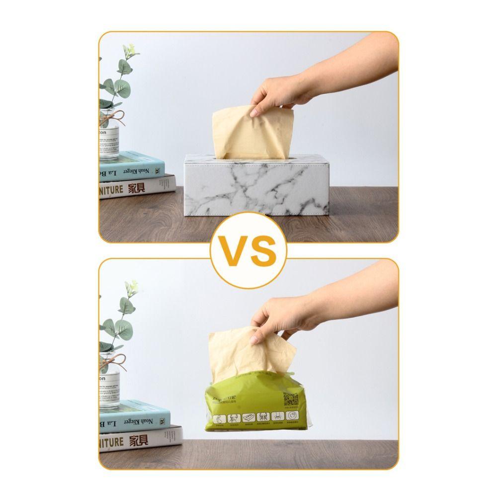 Large Capacity Draw Paper Storage Box Nordic Style Paper Container Marbling Leather Tissue Box  Car