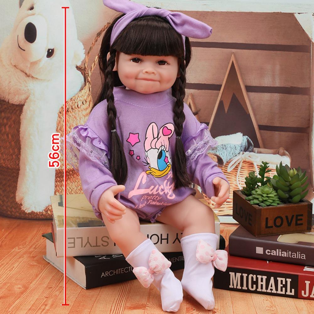 56Cm Reborn Simulation Barbie Gift Doll Baby Soft Gel Girl Toy Set Children's Doll