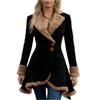 Women's Denim Western Retro Trench Coat, Plush Fashion And Warmth, Fleece Jacket