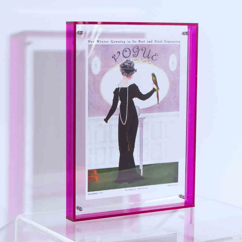 Floating Picture Frame Acrylic Frames for Wall Mounted Tabletop Standing Decorative Photo Frames Neon Translucent Hanging Frame
