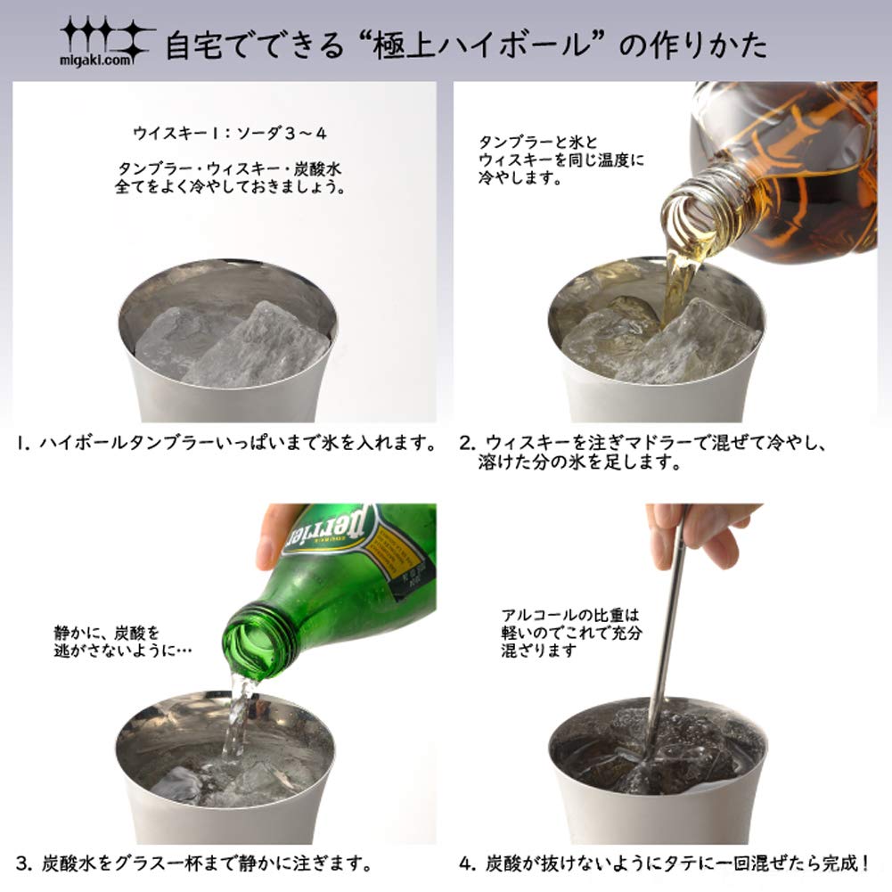 Yoshikawa Polishing Syndicate Made in Gift Wrapping Made in Japan Highball/Beer Tumbler, 435ml, Tsubame-Sanjo, Niigata, Silver, YJ1305, Available,