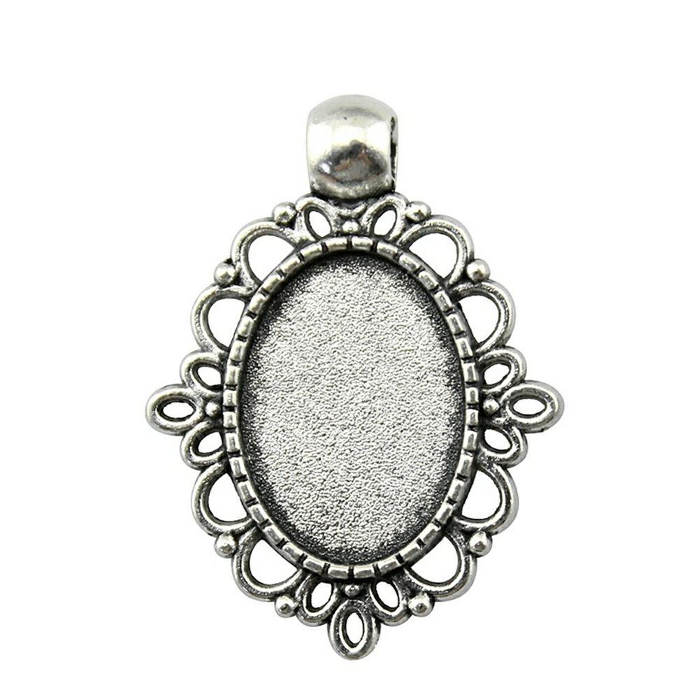 10pcs Fit 13x18mm Oval Glass Cabochon DIY Oval Cameo Cabochon Pendant Base Setting For DIY Jewelry Making