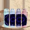 1PC Dark Purple Galaxy Swirl Space Print 750ml Color Plastic Sports Water Bottle Leakproof Flip Straw Lid Suitable for Sports Office Home Use