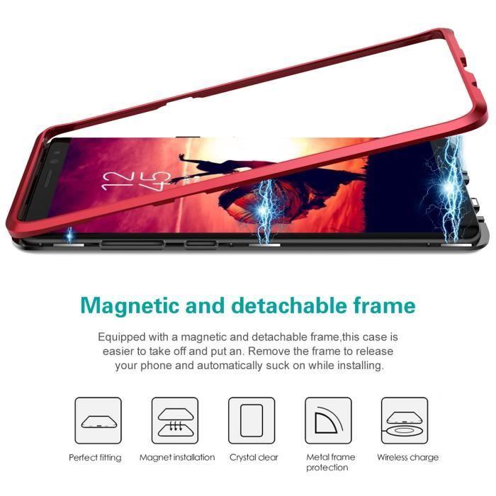 2-in-1 Case - Samsung - Note8 - Hard - Magnetic - Transparent Black/Red