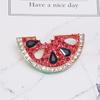 Blucome Fashion New Alloy Encrusted Watermelon Brooch Simple and Versatile Dripping Oil Fruit Anti-glare Collar Pin