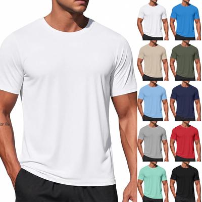 Men Athletic Short Sleeve T Shirt Lightweight Wicking Crew Neck Workout Tee for Training Running Gym Fitness Sports