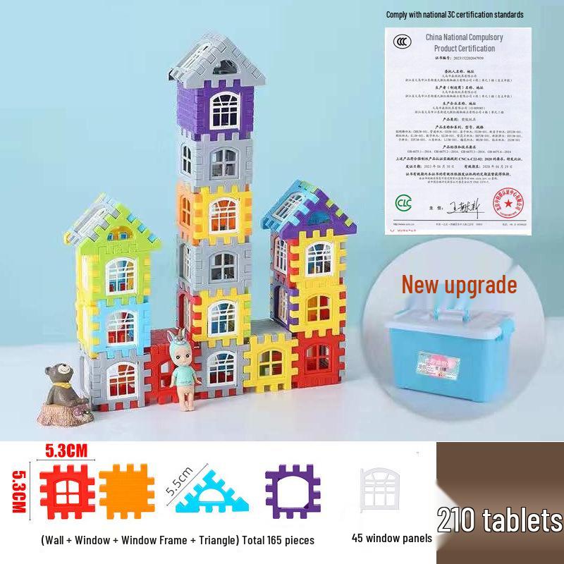 Large Interlocking Building Block Set for Kids Ages 3-6 - Educational Plastic House Assembly Toy