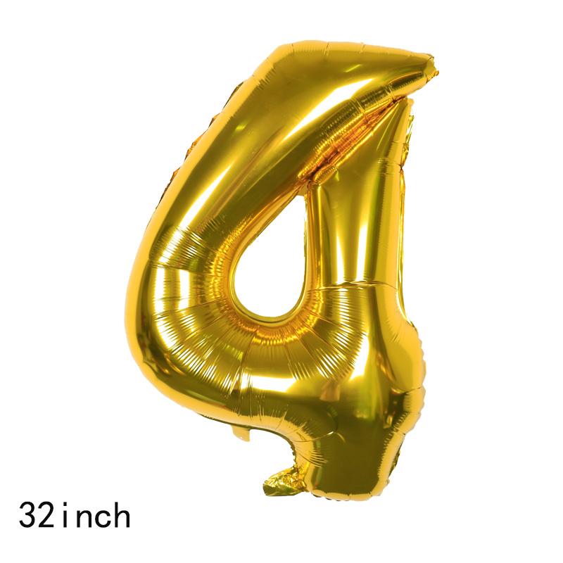 52pcs Golden Happy Birthday Party Balloons, 0-9 Numbers, for Birthday Party, Anniversary, Graduation, New Year, Valentine's Day