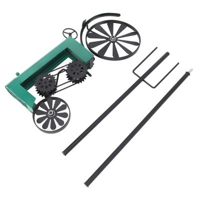 Tractor Wind Spinner Vintage Turning Wheels Metal Outdoor Stake Windmill Decoration for Flower Bed
