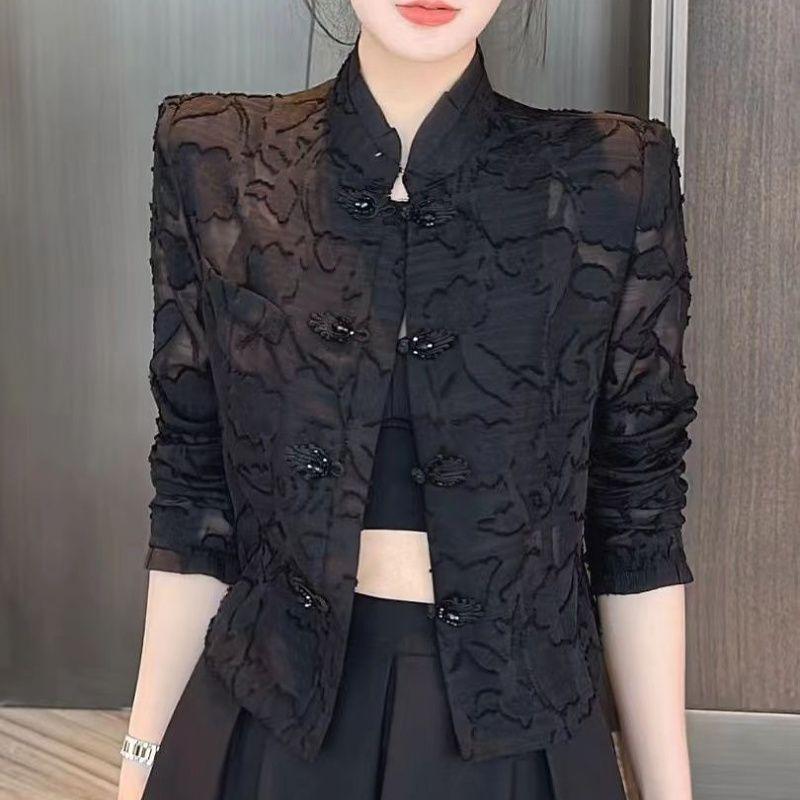 2025 Autumn/Winter Women's Elegant Stand-up Collar Short Jacket - Slimming, Flattering, and Classic Fashion Top