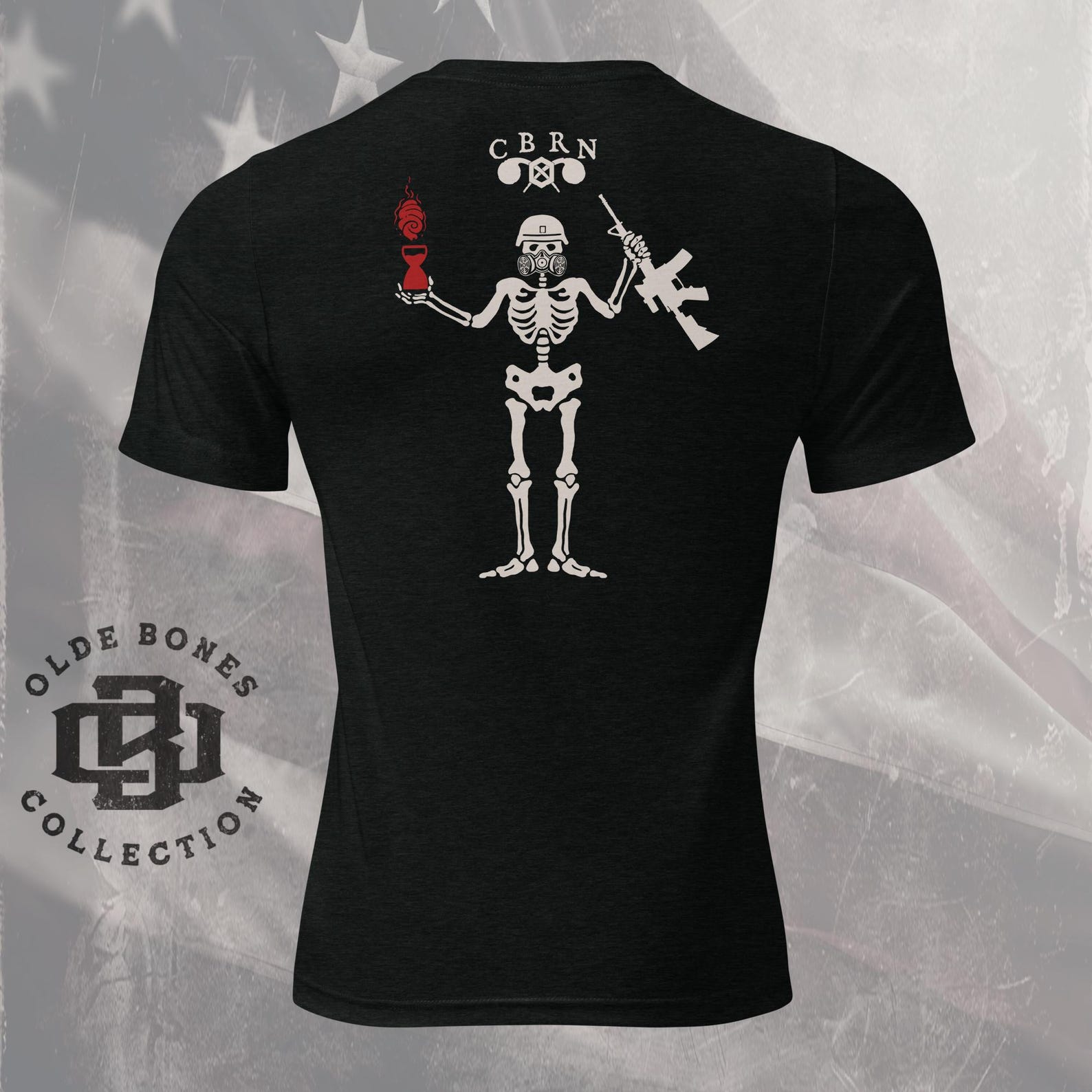 CBRN Pirate Flag T-Shirt, Veteran Tri-blend Military Tee 4XL