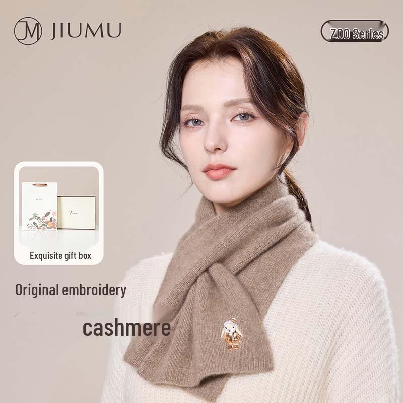 JIUMU Women s Pure Cashmere Cross-Over Neck Scarf One Size