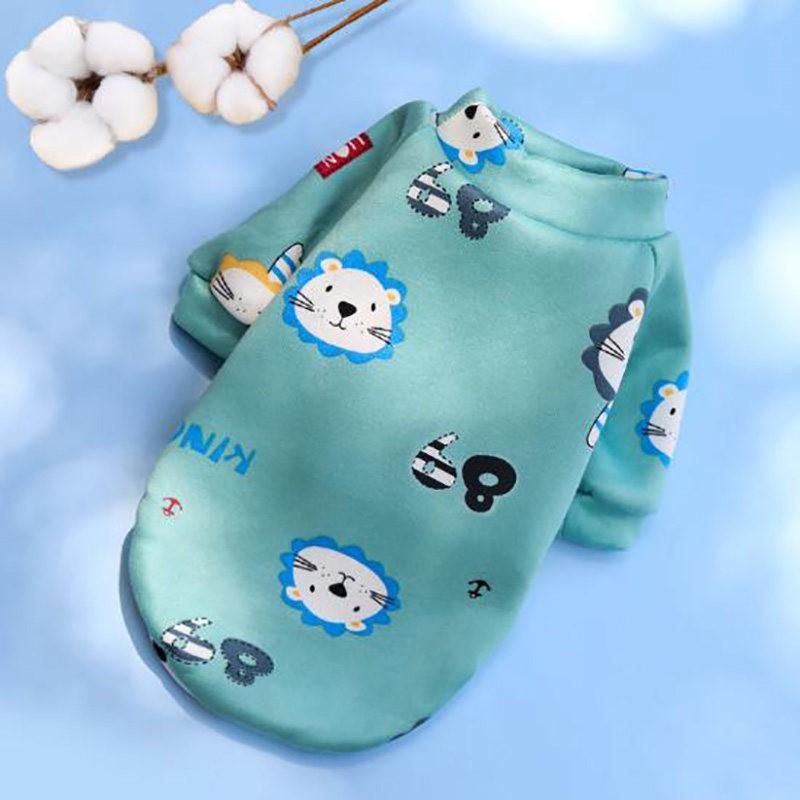 Pet Dog Hoodie Sweater French Bulldog Cat Winter Two-Legged Warm Clothing With Animal Print