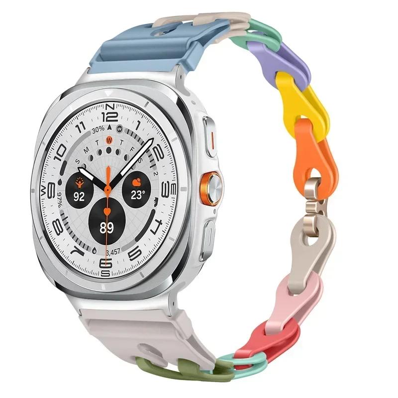 Silicone Chain Strap for Samsung Galaxy Watch 2025/7 Ultra 47mm Wristband Band Bracelet for Galaxy Watch ultra 2025 Watchband