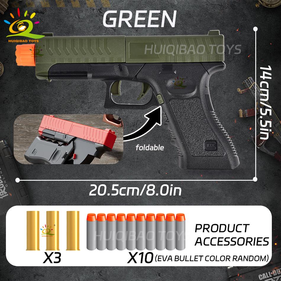 Soft Bullet Toy Gun Outdoor Combat Weapon Shooting Game Toys with Silencer Foam Ejection Toy Gun Toy for Adult Boys