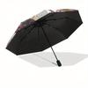 Archery, Abstract Art Automatic folding umbrella  simple eight rib design, bright color pattern, durable iron frame, ideal for travel and ou
