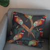 2D Stained Glass Pheasant Design Decorative Pillow Pattern Cushion Cover Suitable For Sofa Bedroom Car Pillow Cover