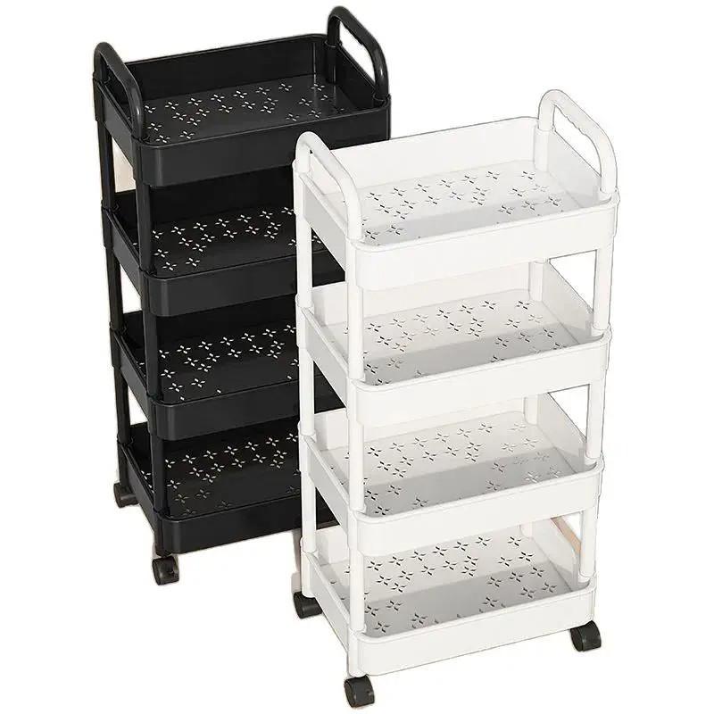 Mobile Multi-layer Kitchen & Bathroom Storage Trolley for Snacks, Fruits, and Vegetables