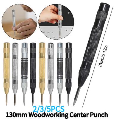 2-5PCS 130mm Woodworking Center Punch Automatic Metal Punch Spring Load Kerner Drill Locator Automatic Sample Punch Tool