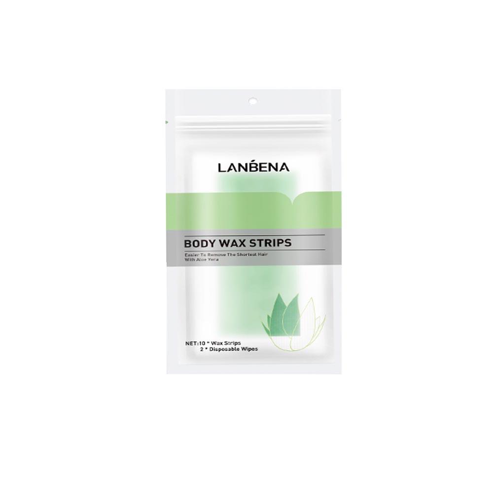 

LANBENA Body Wax Strips 10 Pieces with 2 Disposable Cleaning Wipes for Hair Removal on Underarms and Arms Suitable for Sensitive Skin 10ml