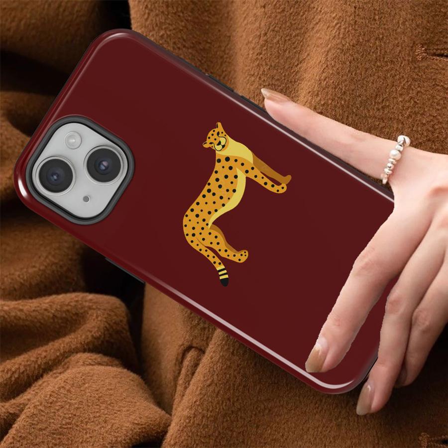 A Fashionable Running Leopard Phone Case for Apple iPhone 17 Plus 14 Pro Max 15 16 XS XR 13 16e 12 Air 11 Soft Cover Capa