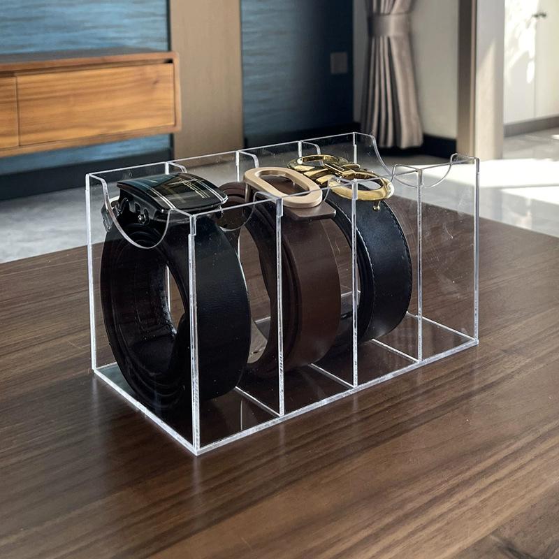 Transparent Acrylic Storage Boxes  Desktop Belt Multi-Grid Organizer Cosmetic Storage Boxes With Dividers
