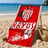 Football Crest Heartbeat Printed Microfiber Beach Towel, Soft And Absorbent, Quick-Dry, Ideal for Summer Travel, Beach Essential, Swimming Pool
