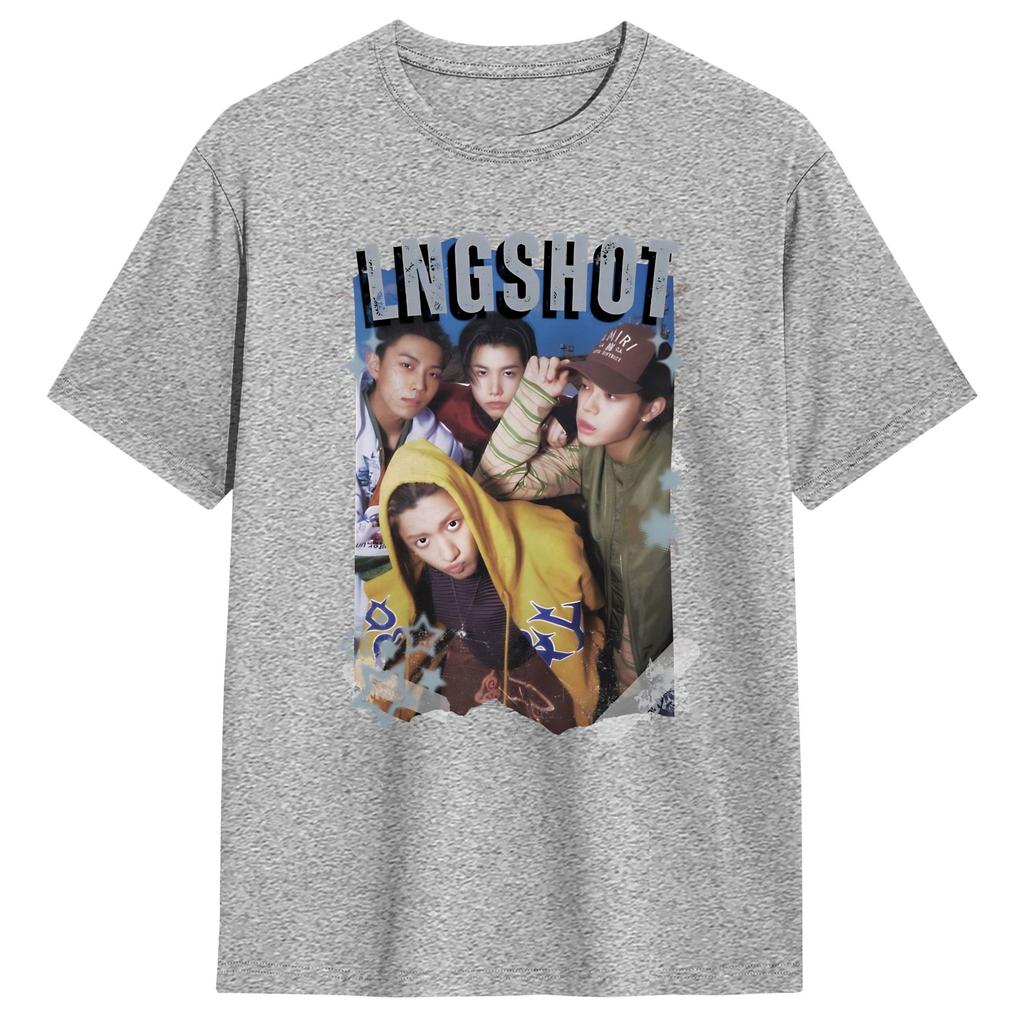 Lngshots Rising KPop HipHop Group Poster T Shirt Beach Cotton T Shirts For Male DIY Tee Shirt Short Sleeves Awesome Clothing