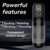 Automatic Male Sex Toys Penis Pumps Male Sex Toys with Suction Vibration Thrust and Rotation 7 Modes Textured 3D Simulation Sex Toys