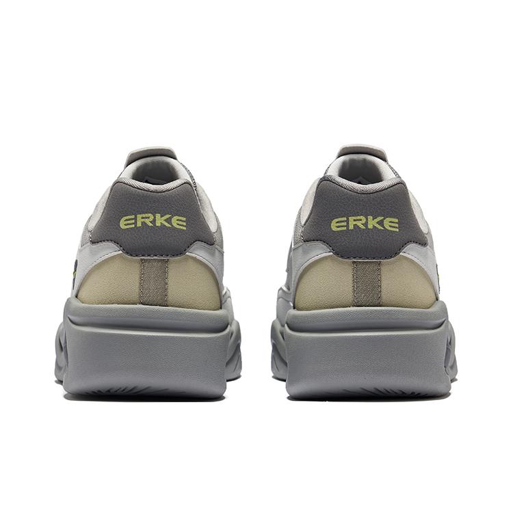 Erke Cloud Trendy Versatile Non-Slip Wear-Resistant Low-Top Skate Shoes Men sneakers Medium-Gray White Dew-Gray 51125101344-103