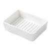 New Ceramic Soap Dish Rectangle Modern Simple Style Soap Holder Portable Durable Hand Soap Holder Countertop