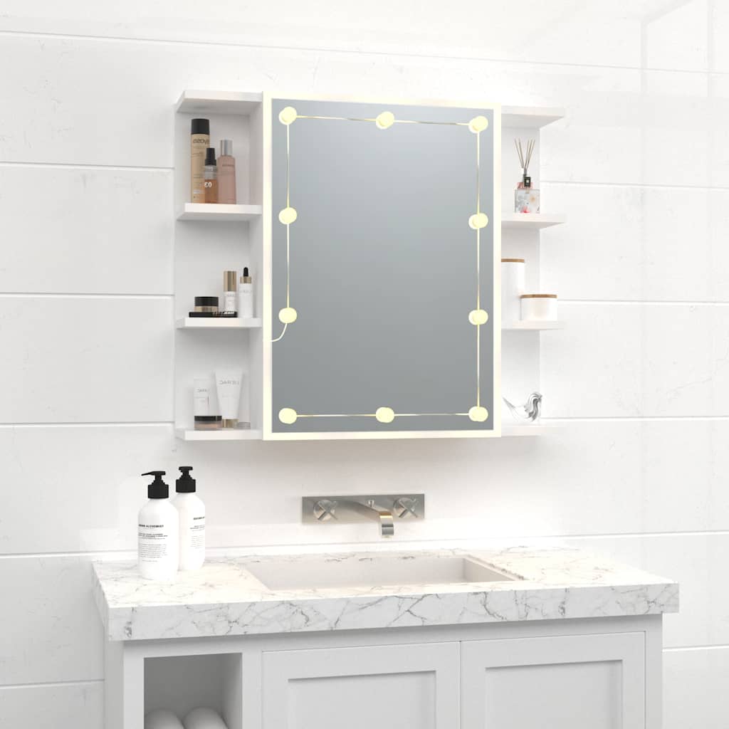 LED Mirror Cabinet White 70 x 16.5 x 60 cm