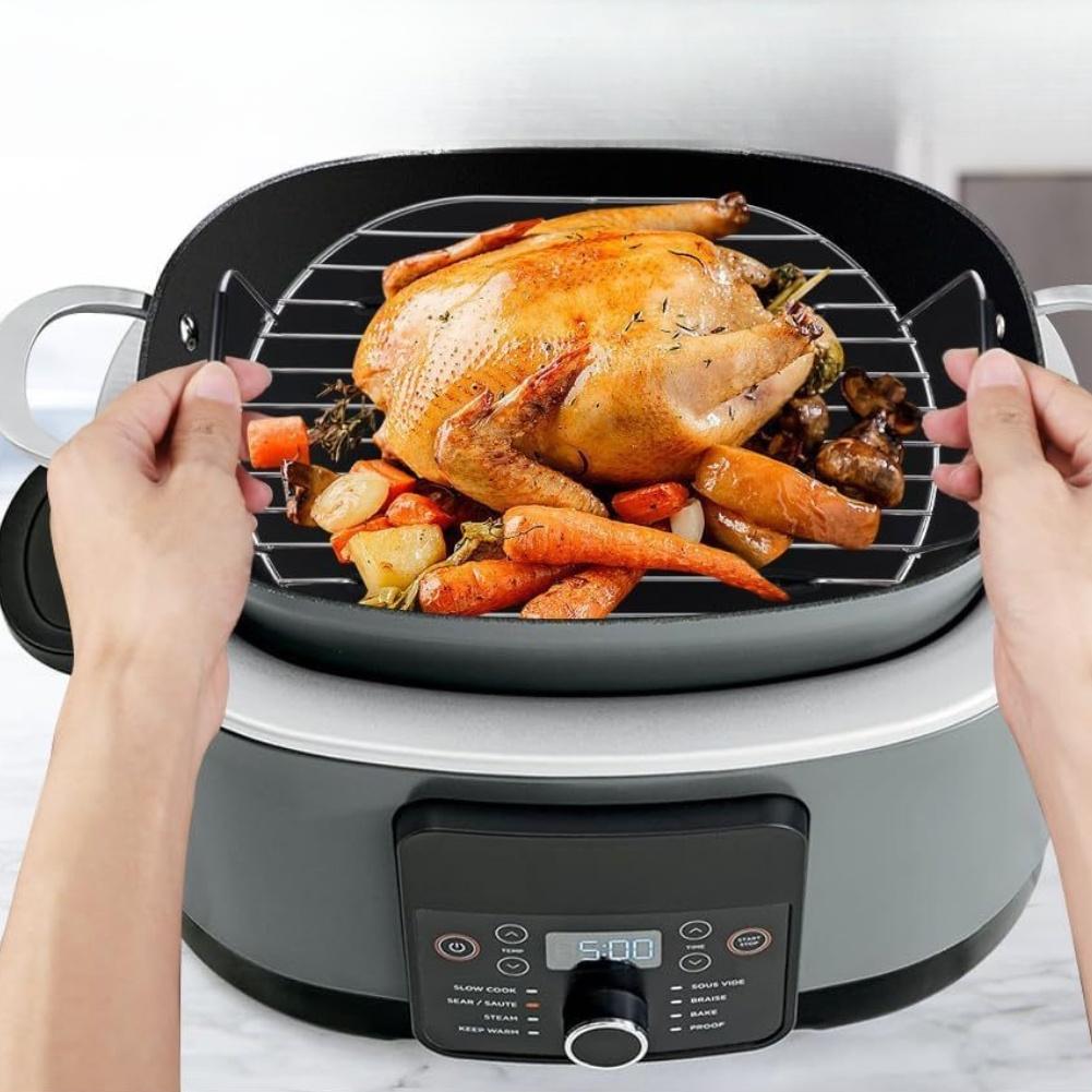 Silicone Handle Steamer Rack For Foodi Pro 8.5 Quart: Roast Steam Bake Compatible With MC1000 MC1001 Series Crockpots