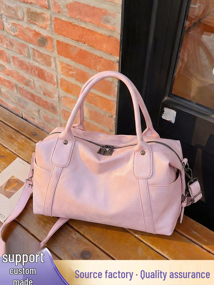 Women's Luxury Soft Leather Boston Bag - Large Capacity, High Texture, Versatile Handheld & Crossbody for Commuting