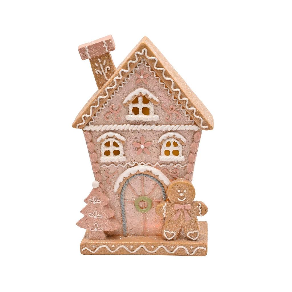 Santa & Friends Light Up Gingerbread House - Pink