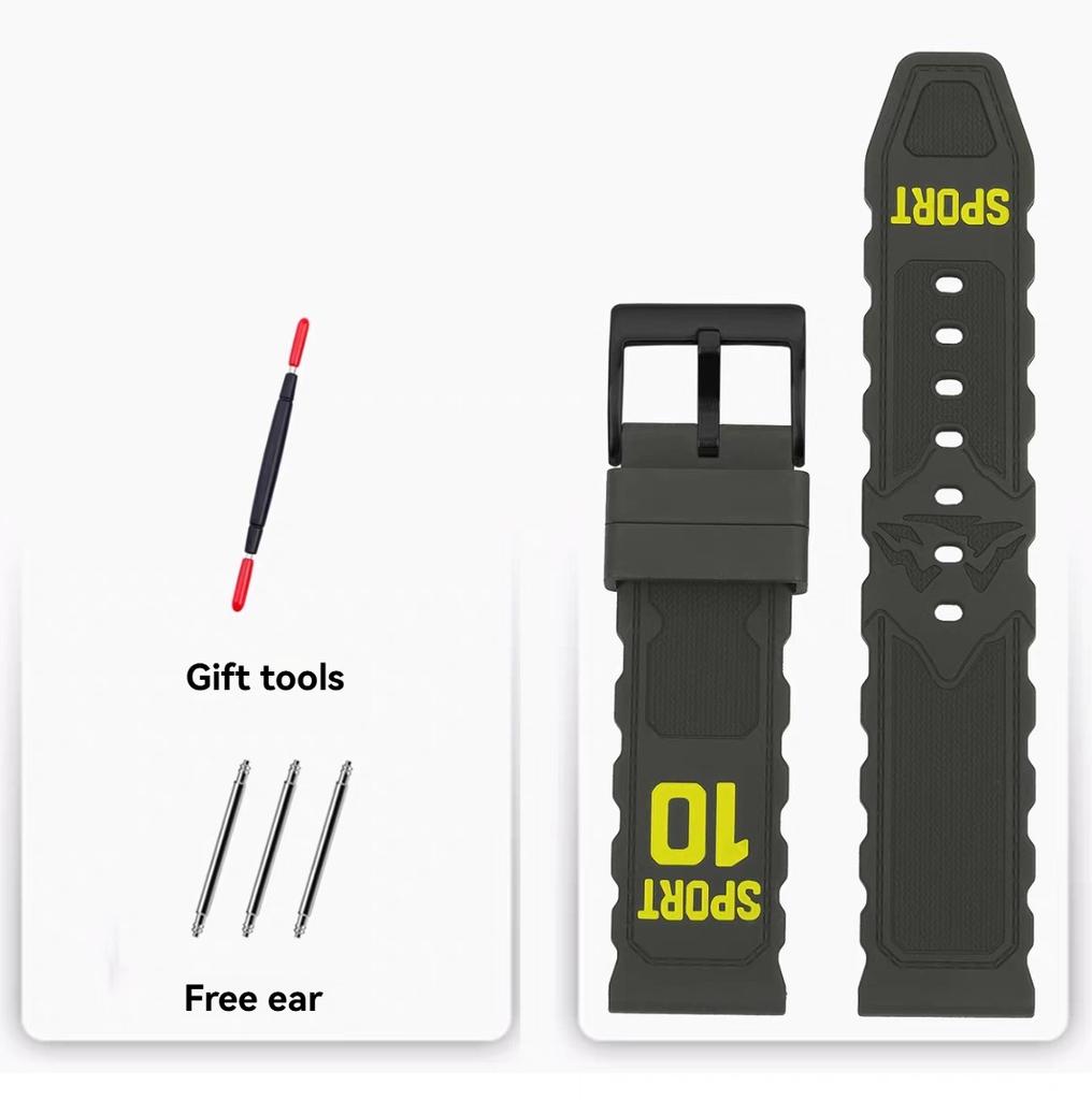 20mm 22mm FKM Rubber Watchband for Omega Panerai Tudor Tissot Seiko IWC Watch Rubber Wristband Waterproof Fluororubber Strap