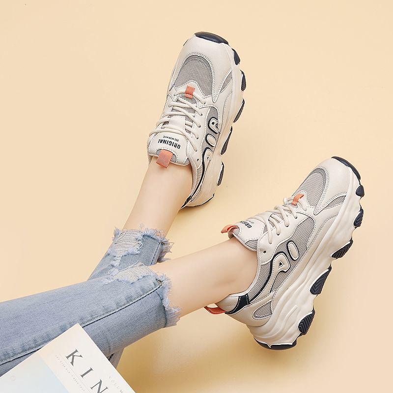 2024 Women's Korean Spring Casual Breathable Sneakers - All-Match, Comfortable, Sporty Dad Shoes