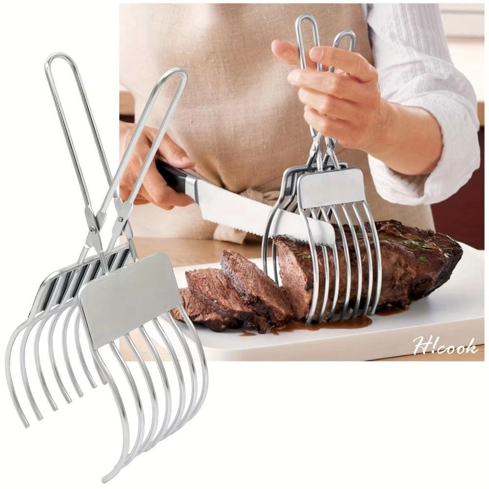 Portable Meat Bread Slicing Tong Multifunctional Food Holder Handheld  Vegetable Slicing