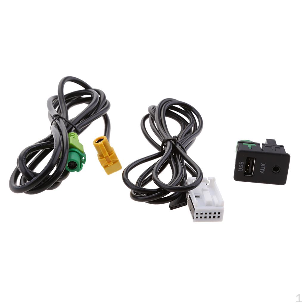 

Car USB AUX Audio Input Cable Adapter Plug Kit For B6 B7 CC