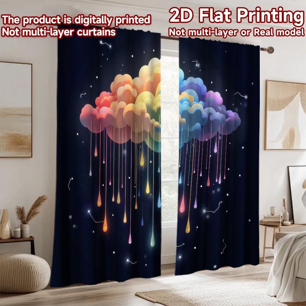 2D Flat Photography Backdrop Popular Photography Scene Banner Colorful Dripping Cloud 100% Polyester Birthday Party Perfect