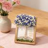 Dřevěný DIY fotorámeček s umělým kyticí gypsophily pro obývací pokoj, ložnici, kancelář, domácí dekoraci stolu, dárky ke Dni matek pro maminku, ženy