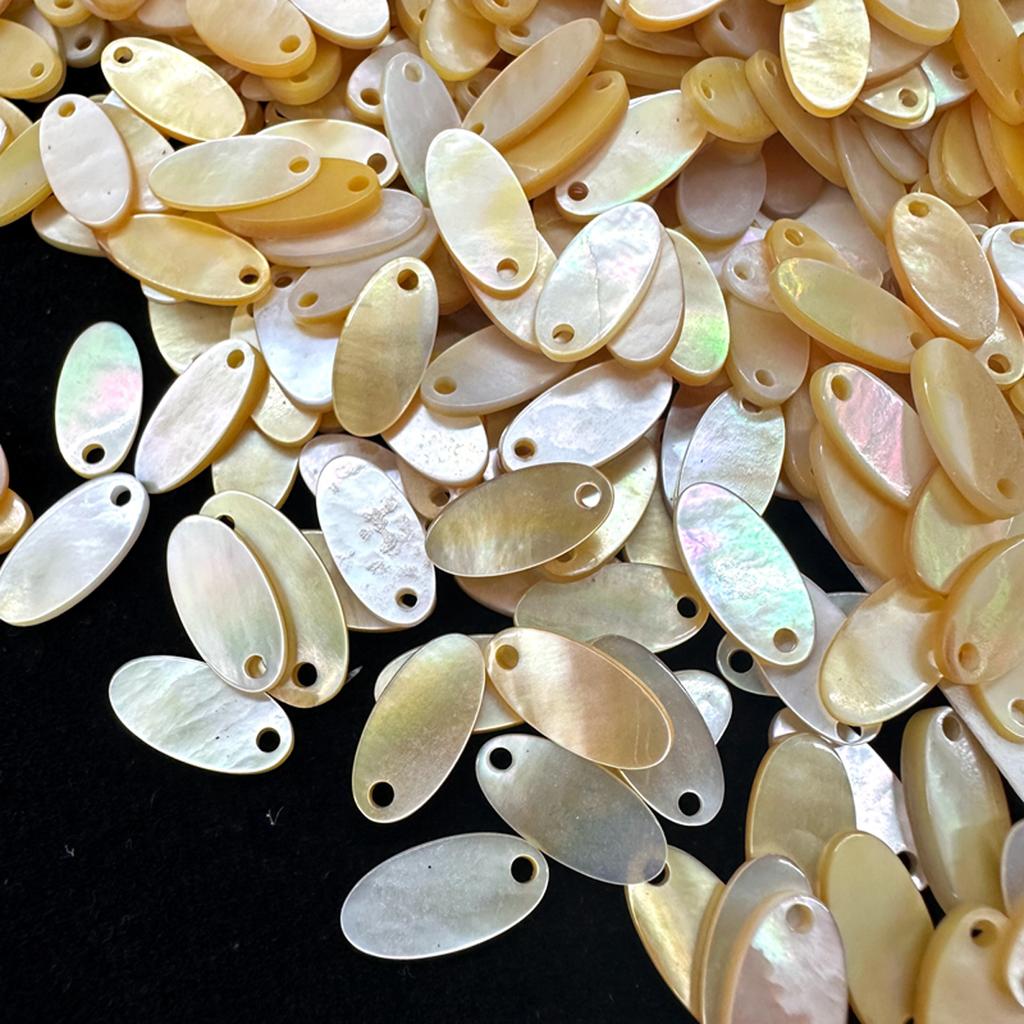 20Pcs, Natural Shell Pendant Connector, Handmade Oval Charms Connectors for Jewelry Making DIY Necklace Accessories