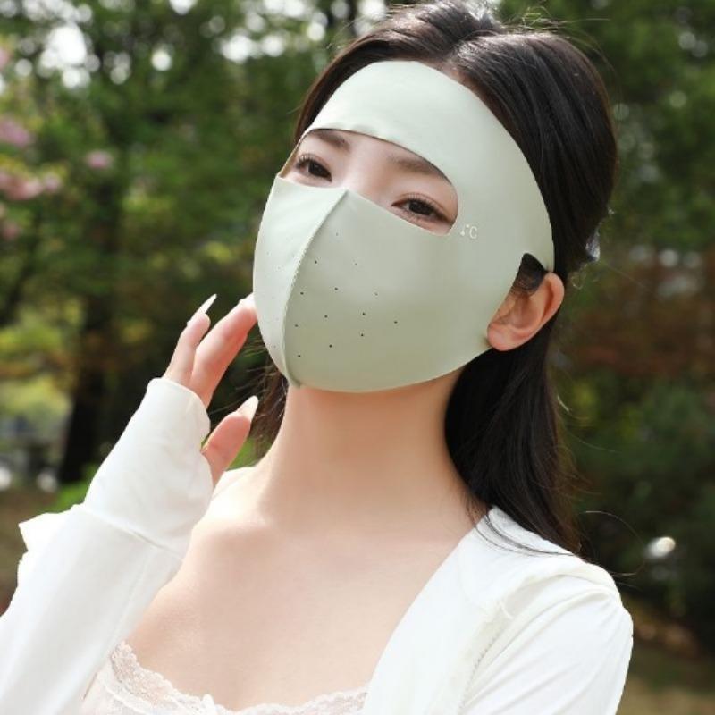1PC Masque de Protection Solaire Masque en Soie Glacée Respirant Pare-Soleil Visage Protection UV Visage Entier Kini Masque d'Été pour le Cyclisme