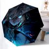 1pc Blue Eyed Warrior Automatic Opening and Closing Folding - A Good Choice for Gifts, Fashionable and Convenient Umbrella With Cute Cartoon Char