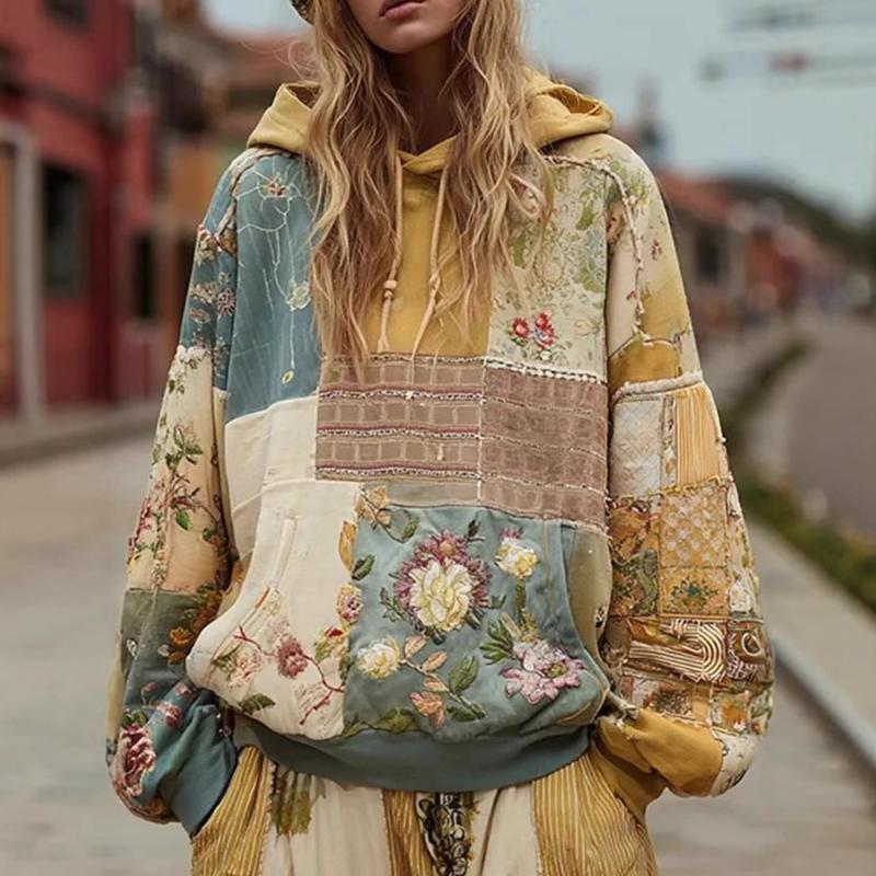 New Women's Casual Hooded Long-sleeved Pullover Regular Digital Printed Sweatshirt