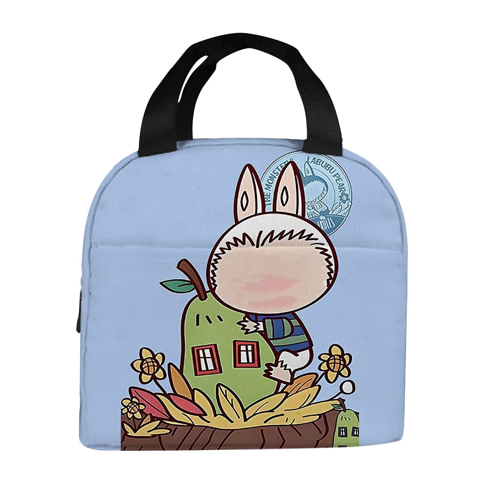 

Сумка для ланча Мультяшная сумочка Студенческая сумка для ланча Изоляция из алюминиевой фольги Сумка для еды Сумка для ланч-бокса One Size